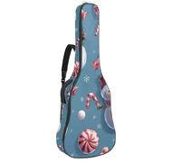 Luoweisi Guitar Bag Full Size, 39 40 41inch Acoustic Classical Guitar Gig Bag 10mm Thick Padded, Snowman Candy Guitar Case Waterproof with Pocket Adjustable Shoulder Strap, Shockproof