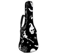 Luoweisi Guitar Bag Full Size, 39 40 41inch Acoustic Classical Guitar Gig Bag 10mm Thick Padded, Witch Skulls Spider Guitar Case Waterproof with Pocket Adjustable Shoulder Strap, Shockproof