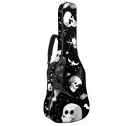 Luoweisi Guitar Bag Full Size, 39 40 41inch Acoustic Classical Guitar Gig Bag 10mm Thick Padded, Witch Skull Spider Guitar Case Waterproof with Pocket Adjustable Shoulder Strap, Shockproof