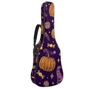 Luoweisi Guitar Bag Full Size, 39 40 41inch Acoustic Classical Guitar Gig Bag 10mm Thick Padded, Witch Pumpkins Candy Guitar Case Waterproof with Pocket Adjustable Shoulder Strap, Shockproof