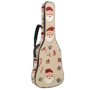 Luoweisi Guitar Bag Full Size, 39 40 41inch Acoustic Classical Guitar Gig Bag 10mm Thick Padded, Xmas Santa Candy Guitar Case Waterproof with Pocket Adjustable Shoulder Strap, Shockproof