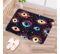 Luoweisi Magic Evil Eyes Door Mat 50 x 80 cm, Non-Slip Machine Washable Entryway Rug, Dog Door Mat, Super Absorbent Entry Rug for Front Door, Back Door, Kitchen, Bathroom
