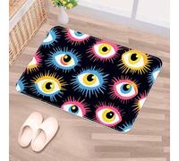 Luoweisi Magic Evil Eyes Door Mat 50 x 80 cm, Non-Slip Machine Washable Entryway Rug, Dog Door Mat, Super Absorbent Entry Rug for Front Door, Back Door, Kitchen, Bathroom