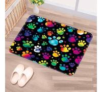 Luoweisi Non-Slip Door Mat Color Dog Paw, Soft Machine Washable Doormats, Dirt Trapper Mat Entrance Rug, Super Absorbent Floor Mats for Front Back Door, Entryway, Pets and Dogs - 60x40 cm