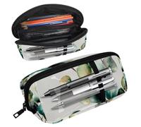 Luoweisi Pencil Case, Large Opening Pencil Pouch, Portable Stationery Organizer Pencil Bag, Office Travel Multifunctional Bag- Sage Green Eucalyptus