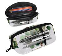 Luoweisi Pencil Case, Large Opening Pencil Pouch, Portable Stationery Organizer Pencil Bag, Office Travel Multifunctional Bag- Sage Green Eucalyptus Bouquet