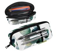 Luoweisi Pencil Case, Large Opening Pencil Pouch, Portable Stationery Organizer Pencil Bag, Office Travel Multifunctional Bag- Watercolor Eucalyptus Leaves