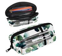 Luoweisi Pencil Case, Large Opening Pencil Pouch, Portable Stationery Organizer Pencil Bag, Office Travel Multifunctional Bag- Watercolor Eucalyptus Leaves