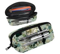 Luoweisi Pencil Case, Large Opening Pencil Pouch, Portable Stationery Organizer Pencil Bag, Office Travel Multifunctional Bag- Sage Green Eucalyptus