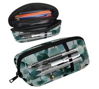 Luoweisi Pencil Case, Large Opening Pencil Pouch, Portable Stationery Organizer Pencil Bag, Office Travel Multifunctional Bag- Sage Green Eucalyptus