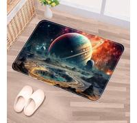 Luoweisi Planet Outer Space Door Mat 50 x 80 cm, Non-Slip Machine Washable Entryway Rug, Dog Door Mat, Super Absorbent Entry Rug for Front Door, Back Door, Kitchen, Bathroom