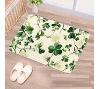 Luoweisi Shamrock Clover Door Mat 50 x 80 cm, Non-Slip Machine Washable Entryway Rug, Dog Door Mat, Super Absorbent Entry Rug for Front Door, Back Door, Kitchen, Bathroom