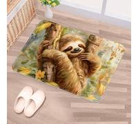 Luoweisi Sloth Tropical Door Mat 50 x 80 cm, Non-Slip Machine Washable Entryway Rug, Dog Door Mat, Super Absorbent Entry Rug for Front Door, Back Door, Kitchen, Bathroom