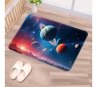 Luoweisi Space Planet Door Mat 50 x 80 cm, Non-Slip Machine Washable Entryway Rug, Dog Door Mat, Super Absorbent Entry Rug for Front Door, Back Door, Kitchen, Bathroom