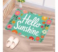 Luoweisi Spring Hello Sunshine Door Mat 50 x 80 cm, Non-Slip Machine Washable Entryway Rug, Dog Door Mat, Super Absorbent Entry Rug for Front Door, Back Door, Kitchen, Bathroom