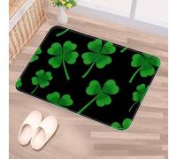 Luoweisi St. Patrick's Day Clover Door Mat 50 x 80 cm, Non-Slip Machine Washable Entryway Rug, Dog Door Mat, Super Absorbent Entry Rug for Front Door, Back Door, Kitchen, Bathroom