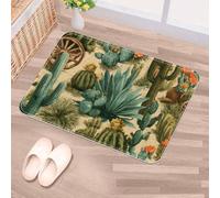 Luoweisi Western Cactus Door Mat 50 x 80 cm, Non-Slip Machine Washable Entryway Rug, Dog Door Mat, Super Absorbent Entry Rug for Front Door, Back Door, Kitchen, Bathroom