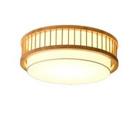 LUOYAOB Japanese Wood LED Flush Mount Ceiling Light Nordic Style Drum-Shaped Dimmable Close to Ceiling Lamp Indoor Home Decor Fixtures for Bedroom Dining Room Tea Room(Small)