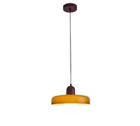 LUOYAOB Mid Century Art Disc Glass Pendant Light Nordic Retro Ceiling Hanging Lamp Vintage Farmhouse Chandelier for Kitchen Island Dining Room Bedroom Hallway(Orange,25cm)