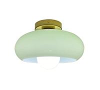LUOYAOB Modern Glass Semi-Flush Mount Ceiling Light Mid Century Gold Finish Dome Shape Ceiling Lamp Fixture Indoor Home Decor Fixture for Bedroom Hallway Kitchen(Green)