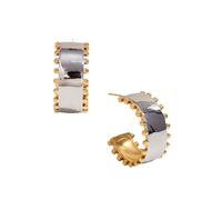 Luoyiyuan Simple Gold Bead Accent Earrings Exaggerated Cuff Bangle Stainless Steel Texture Social Accessory, One Size, as described, as described