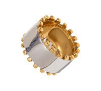 Luoyiyuan Simple Gold Bead Accent Earrings Exaggerated Cuff Bangle Stainless Steel Texture Social Accessory, One Size, as described, as described