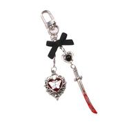 Luoyiyuan Trendy Phone Lanyard Gothic Butterfly Heart Keychain Pendant Strap Portable Accessory, C, One size