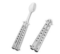 Luoyuanjia Butterfly Spoon Camping Spoon, Foldable Utensils Convenient Spoon Camping Stainless Steel Utensils for Kitchen BBQ Camping Travel Outdoor