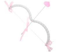 LUOZZY Cupid Bow and Arrow Set Wedding Valentine's Day Cupid Bow Arrow Cupid Costume Accessory for Cosplay Photo Props, Pink & White