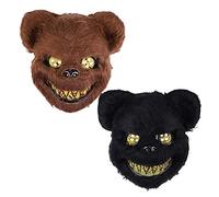 LUOZZY Scary Bloody Bear Masks Party Performance for Halloween (Black Brown)