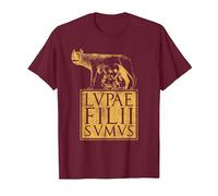 Lupa Ancient Rome Roman Empire Quote T-Shirt, Men, Burgundy, XX-Large