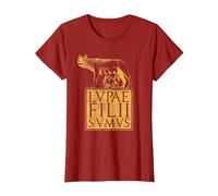 Lupa Ancient Rome Roman Empire Quote T-Shirt, Women, Cranberry Red, 3X-Large