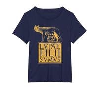 Lupa Ancient Rome Roman Empire Quote T-Shirt, Women's Plus, Navy Blue, 3X