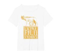 Lupa Ancient Rome Roman Empire Quote T-Shirt, Women's Plus, White, 6X