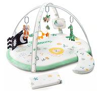 Lupantte Baby Play Mat with Replaceable Washable Covers, Activity Gym for Tummy Time Toys Visual, Hearing, Touch, Cognitive Development Newborn to Toddler as Gift, Prairie Green
