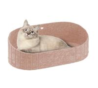 LUPATDY Cat Bed, Felt Cat Basket Indoor, Large Cat Sofa 60 x 33.5 cm, Felt Dog Bed, Cuddly Bed, Square Cat Bed for Small Dogs, Cats, Rabbits (Light Beige)