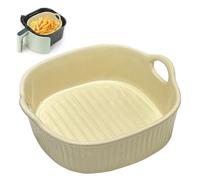 LUPATDY Ceramic Casserole Dish 650 ml, Square Baking Moulds, 7 Inch Ceramic Oven Dish with Handles for Lasagna, Meat, Vegetables, for Hot Air Fryer, Oven, Microwave Oven (Yellow)