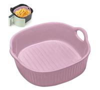 LUPATDY Ceramic Casserole Dish 650 ml, Square Baking Moulds, 7 Inch Ceramic Oven Dish with Handles for Lasagna, Meat, Vegetables, for Hot Air Fryer, Oven, Microwave Oven (Purple)