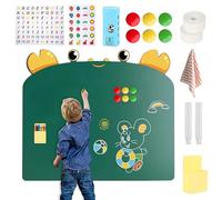 LUPATDY Montessori Children's Magnetic Board, Large 66 x 90 cm, Children's Magnetic Board with Chalks, Wipeable Board with Removable Adhesive for Children's Room Decoration, School, Office (Green)