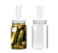 LUPATDY Set of 2 Fermentation Jars 1 L, Fermentation Jars with Fermentation Valve, Wide Mouth Fermentation Jars, Fermentation Glass with Weight, Fermentation Set for Kimchi Sourdough Sauerkraut Kefir