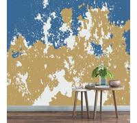 LUPAXA 3D Mural Brown and Blue Graffiti 274x203cm,Modern Abstract Art Silk Cloth Decor Wallpaper,for Bedroom Living Room Sofa TV Background Not Self Adhesive