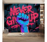 LUPAXA 3D Mural Red Ink-Splashed Letters 366x254cm,Abstract 3D Pattern Silk Cloth Decor Wallpaper,for Bedroom Living Room Sofa TV Background Not Self Adhesive