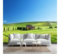 LUPAXA Grassy Hillside Wallpaper Mural 366x254cm Blue Sky and Horizon Wallpaper 3D Silk Mural Office Bedroom Living Room Apartment Not Self-Adhesive