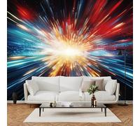 LUPAXA Wallpaper Mural Red and Blue Radiating Lines 366x254cm,Abstract Modern Art Photo Wallpaper Silk Cloth Wall Art for TV Background Bedroom Office