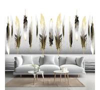 LUPAXA Yellow and Black Gradient Feathers Wallpaper 230x180cm Simple and Modern Wallpaper Murals,for Living Room Not Self Adhesive Wall Paper Large Mural & Room Decor