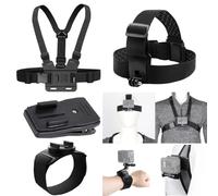 Lupholue 4 in 1 Camera Accessories Kit Head Strap, Chest Strap, Backpack Clip, Wrist Strap Mount Compatible with GoPro Hero 13 12 11 10 9 8 7 6 5 4, Session & Most Action Camera