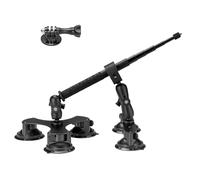 Lupholue 5 in 1 Suction Car Mount for Windshield Window Compatible with Insta360 x4, x3, x2, x,One RS, R with 47.2 Inch with Extensible Selfie Stick Suction Mount Kit for Action Cameras