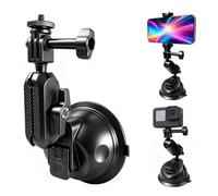 Lupholue Suction Cup Mount, Dual Ball Head 360° Rotation Compatible with DJI Osmo Action, Insta360, GoPro Hero 13/12/11, Action Cameras, iPhone & Android Phones