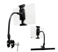 Lupholue Universal 360° Adjustable Tablet Holder Mount for Treadmill, Spin Bike, Stroller, Wheelchair, Golf Cart, Poles with Flexible Gooseneck Arm for 12 to 33 cm iPad, Smartphones & Tablets