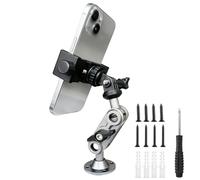 Lupholue Universal Wall Mount Bracket with Adjustable Metal Arm, Heavy-Duty Metal Construction for Stable Mounting Dual Ball Head for GoPro, DJI Osmo, iPhone, HTC, Huawei Smartphone